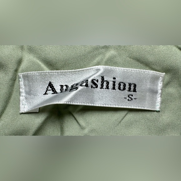 NWOT Mint Green Wrap Midi Leopard Print Dress with Ruffled Flutter Sleeves - Picture 8 of 10